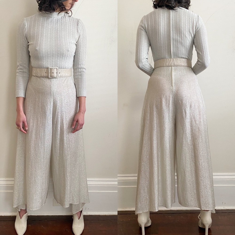 Elinor Gay silver lurex jumpsuit